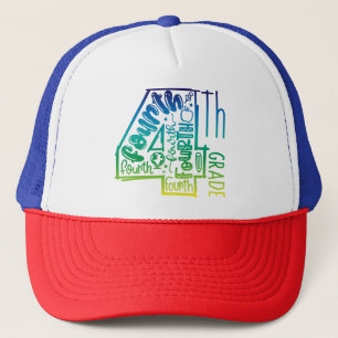 Trucker Hat 4th grade hand made design