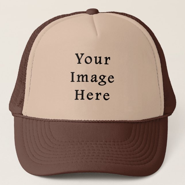 Trucker Hat Brown & Tan Baseball Cap - Customised (Front)