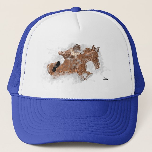 Trucker Hat :  Ether by Horse or By Truck (Front)