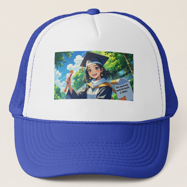 Trucker Hat- Graduation Funny Quote. Hat (Front)