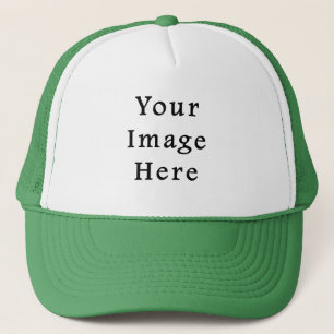 Trucker Hat Green & White Baseball Cap - Template
