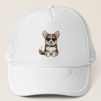 Trucker Hat Punk Corgi in Sunglasses Edgy Dog Art
