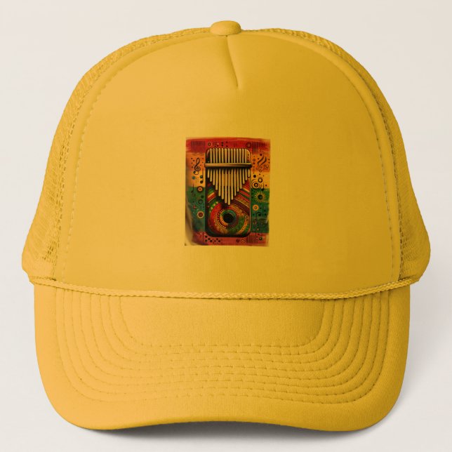 Trucker Hat with Kalimba design (Front)