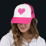 Trucker Hat with Pink Heart - Love<br><div class="desc">Pink Heart - Love</div>