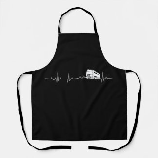 Trucker Heartbeat Funny TShirt Apron