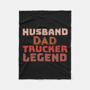 Trucker Legend Father's Day Trucker Dad Gifts Fleece Blanket