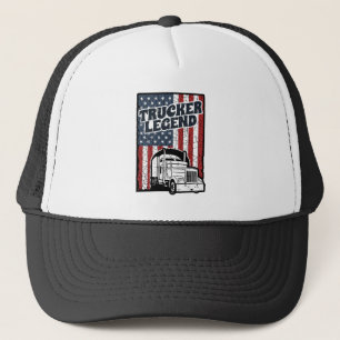 Trucker Legend Funny Semi Truck Driver Trucking Hat