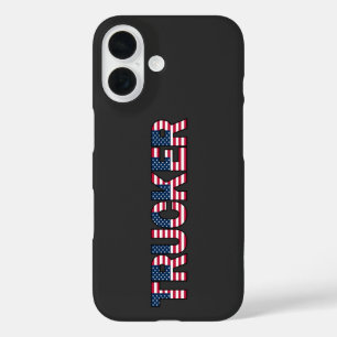 Trucker Letters American Flag Patriotic Road Pride iPhone 16 Case
