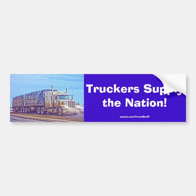Trucker Lorry Heavy Transport Bumper Sticker #Gift (Front)