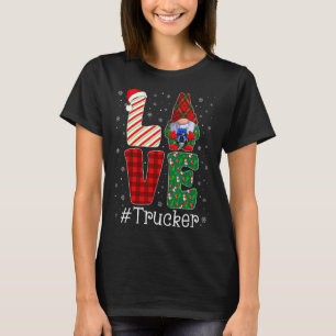 Trucker LOVE Gnome Funny Matching Pajama Christmas T-Shirt