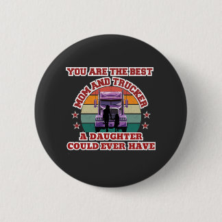 Trucker Mother Daughter Bond Family Road Love 6 Cm Round Badge