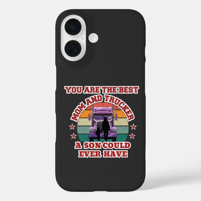 Trucker Mother Son Bond Family Road Love Design Case-Mate iPhone Case (Back)