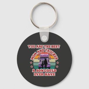 Trucker Mother Son Bond Family Road Love Design Key Ring