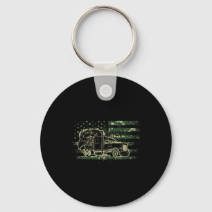 Trucker patriotic camouflage american flag semi key ring