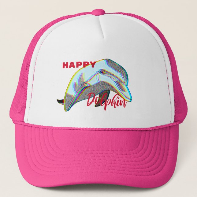 Trucker Pet Happy Dolphin Hat (Front)