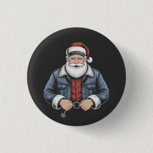 Trucker Santa Claus Funny Truck Driving Christmas 3 Cm Round Badge
