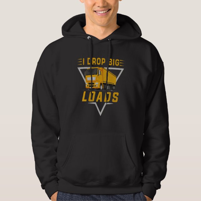 Trucker Semi Truck Driver Men Women Truckin Hoodie (Front)
