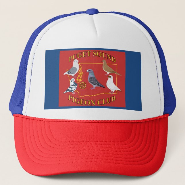 Trucker Style Puget Sound Pigeon Club Logo Hat (Front)