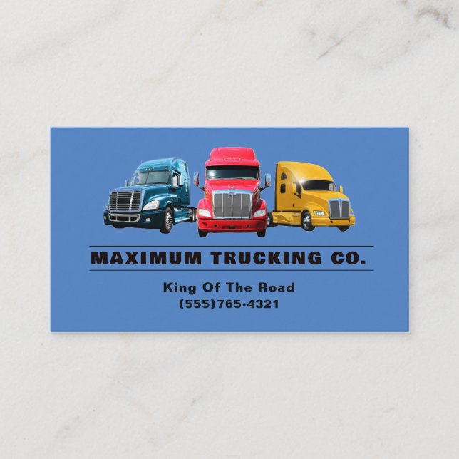 Trucker Transport Semi Trucking Company Business Card (Front)