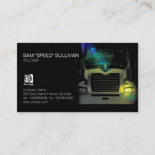 Trucker Transportation Haulage Dark Truck Front Business Card