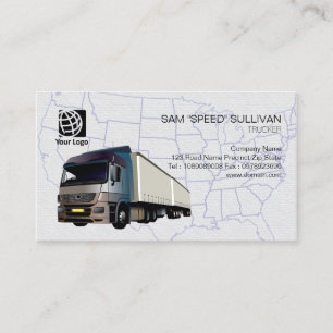 Trucker Transportation Haulage Semi Trailer Business Card