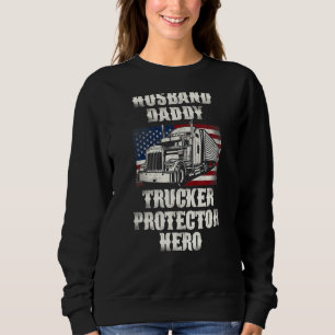 Trucker Truck Driver Dad Father Vintage American U Sweatshirt