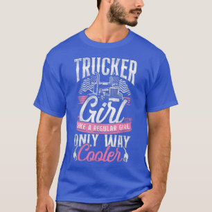 Trucker Truck Driver Girl Vintage Trucker Girl Lik T-Shirt