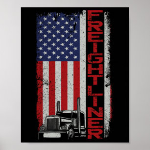 Trucker Truck Driver Halloween Pun Vintage Usa Ame Poster