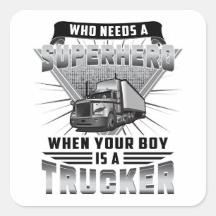 Trucker Truck Driver Trucks Lorry Funny Gift Idea Square Sticker