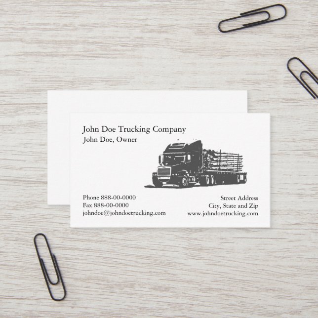 Trucker Trucking Business Card (Front/Back In Situ)
