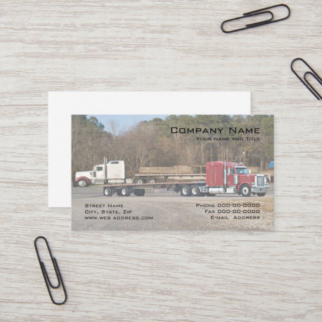 Trucker Trucking Business Card (Front/Back In Situ)