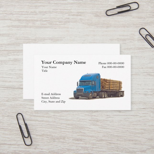 Trucker Trucking Business Card (Front/Back In Situ)