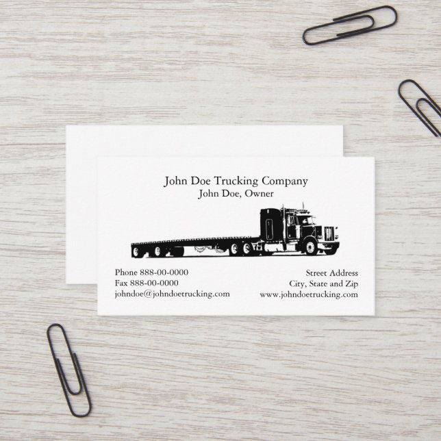 Trucker Trucking Business Card (Front/Back In Situ)