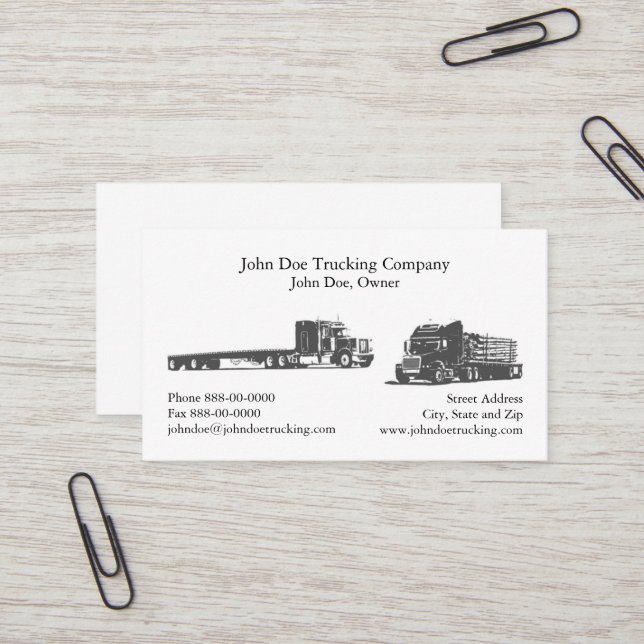 Trucker Trucking Business Card (Front/Back In Situ)