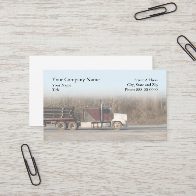Trucker Trucking Business Card (Front/Back In Situ)