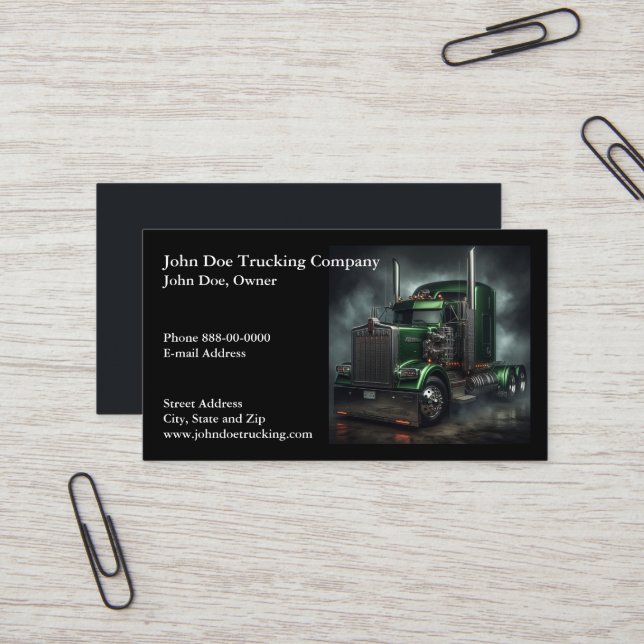 Trucker Trucking Business Card (Front/Back In Situ)