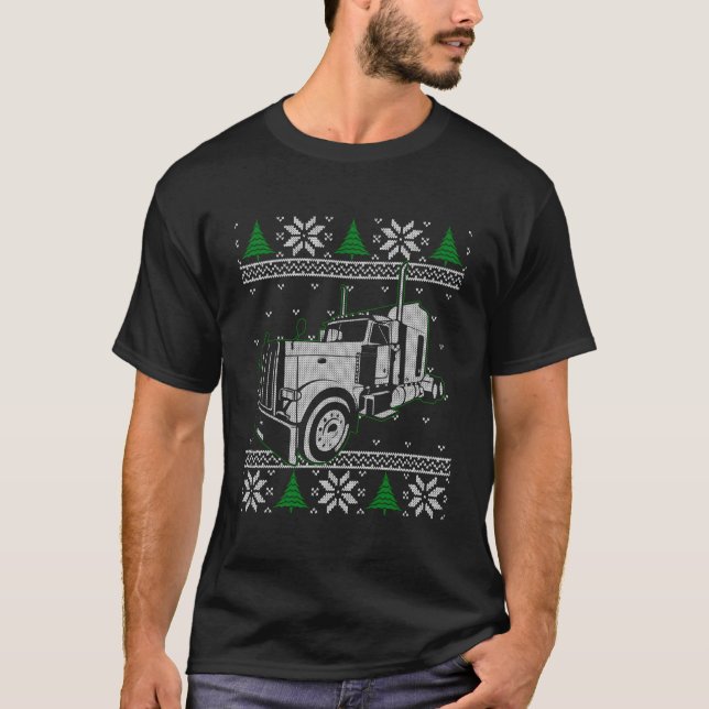 Trucker Ugly Christmas Sweater Truck Driver Gift (Front)