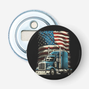 Trucker US American Flag For Patriotic Truck Drive Bottle Opener