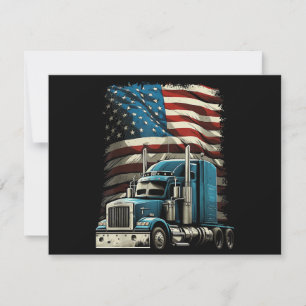 Trucker US American Flag For Patriotic Truck Drive Invitation