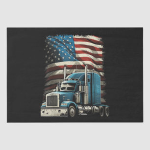 Trucker US American Flag For Patriotic Truck Drive Tissue Paper