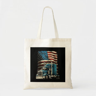 Trucker US American Flag For Patriotic Truck Drive Tote Bag