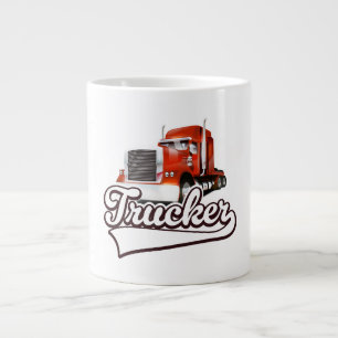 Trucker vintage logo large coffee mug