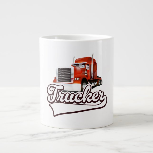 Trucker vintage logo large coffee mug (Front)