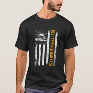 [Trucker] Vintage USA Best Trucker Dad Ever Americ T-Shirt
