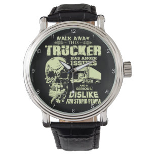 Trucker With Anger Issues Skull Watch