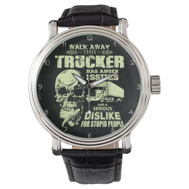 Trucker With Anger Issues Skull Watch (Front)