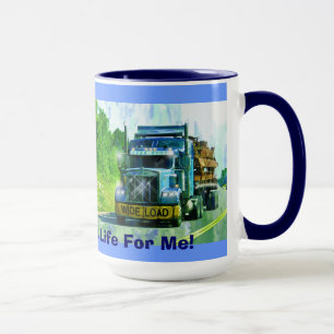 Trucker's Big Rig Blue Lorry Pit Stop Mug
