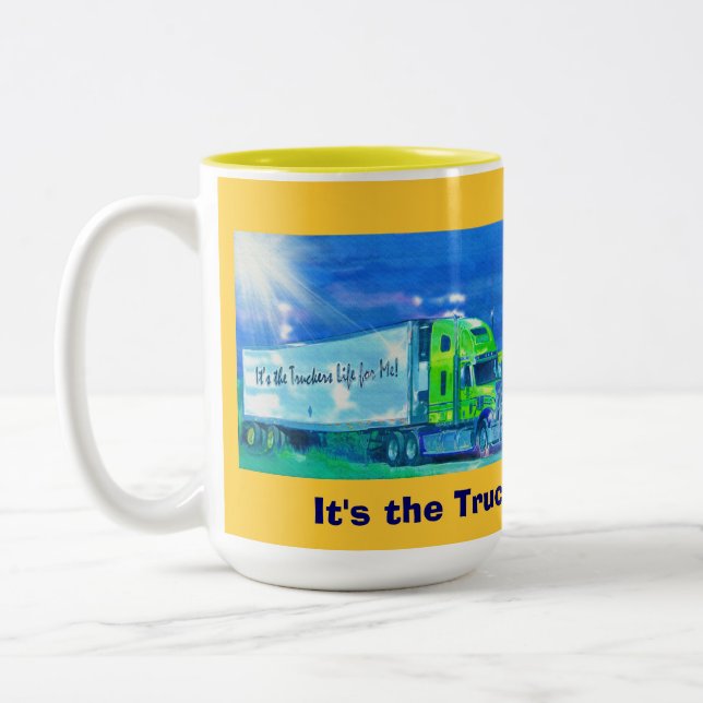 TRUCKERS BIG RIG TRUCK STOP COFFEE MUGS (Left)