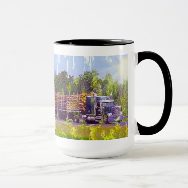TRUCKERS BIG RIG TRUCK STOP DRINKING MUGS (Right)