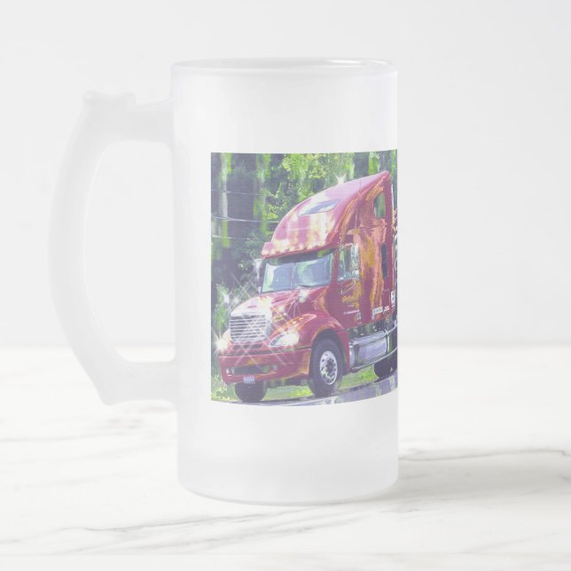 TRUCKERS BIG RIG TRUCK STOP DRINKING MUGS (Left)